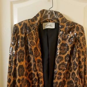 Sequined Animal Print Jacket